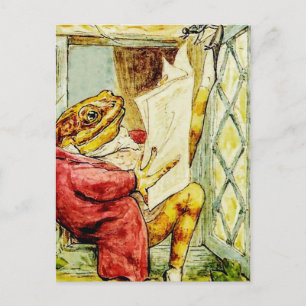 “Jeremy Fisher Reads the News” by Beatrix Potter Postcard