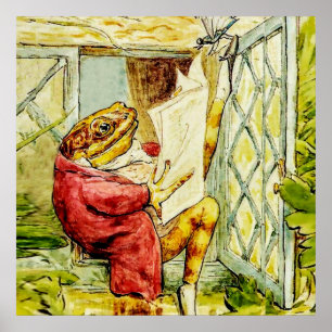 “Jeremy Fisher Reads the News” by Beatrix Potter Poster