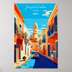 Jerez de la Frontera Spain vintage travel Poster