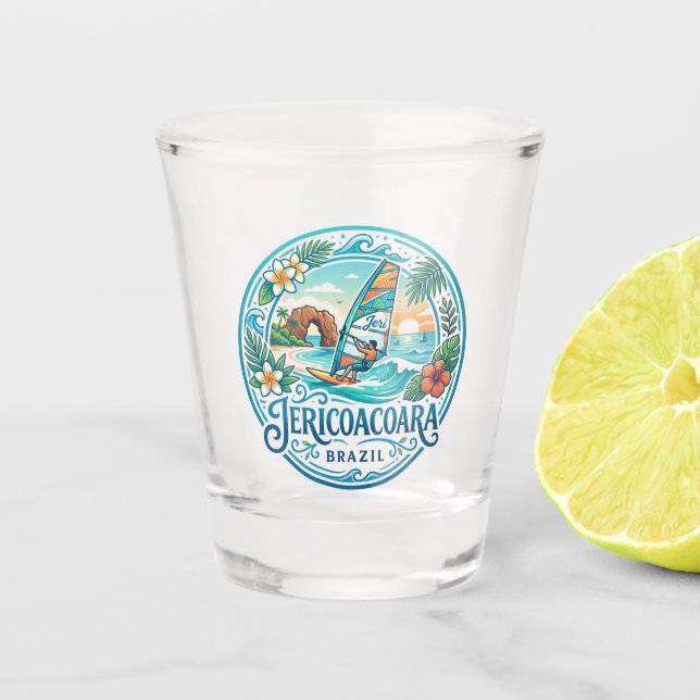 Jericoacoara Beach Brazil Shot Glass (Front)