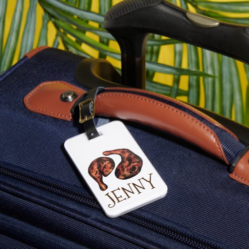Jerk Chicken Caribbean West Indian Jamaican Food Luggage Tag