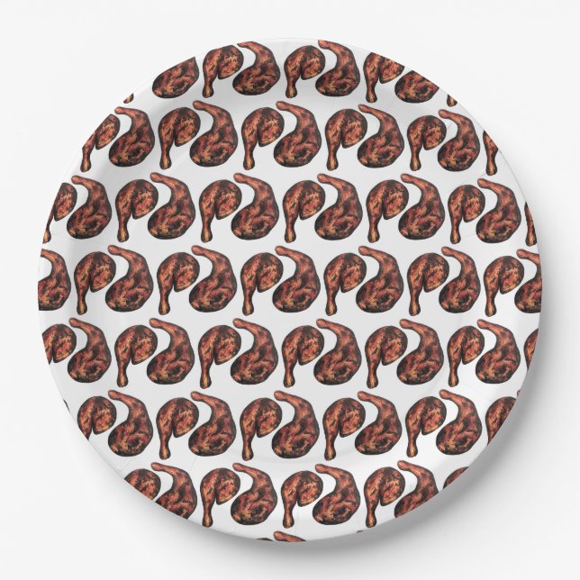 Jerk Chicken Caribbean West Indian Jamaican Food Paper Plates (Front)
