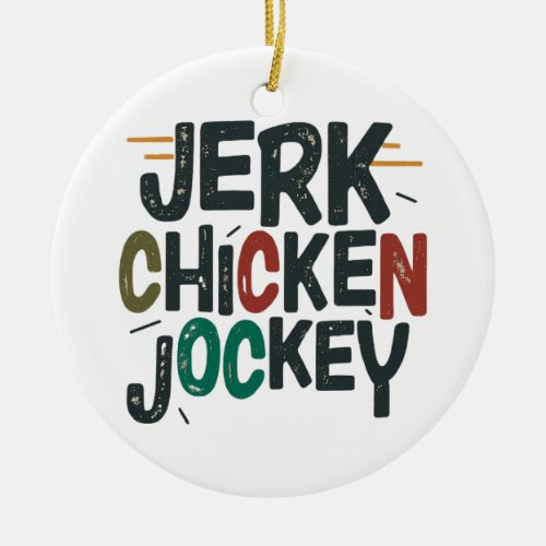 Jerk Chicken Jockey  Women Ceramic Ornament