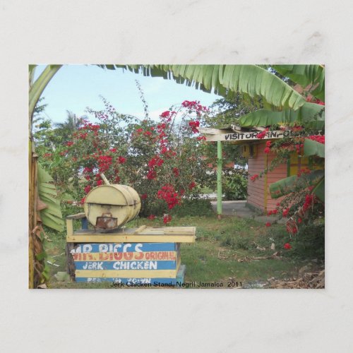 Jerk Chicken Stand in Negril Jamaica 2011 Postcard