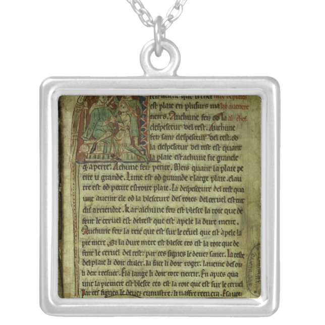 Jerome: A doctor visiting a patient Silver Plated Necklace (Front)