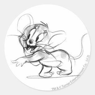 Jerry Bashful Sketch Classic Round Sticker