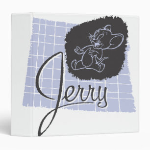 Jerry Black and Blue Script 3 Ring Binder