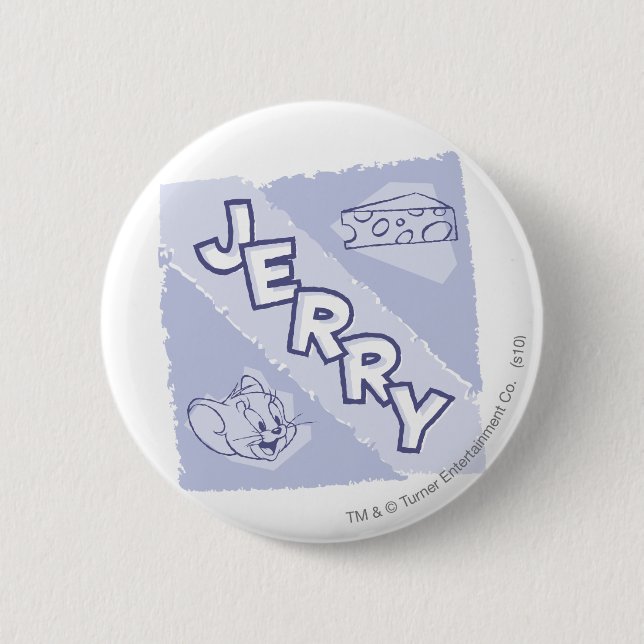 Jerry Blue Cheese Logo Pinback Button (Front)