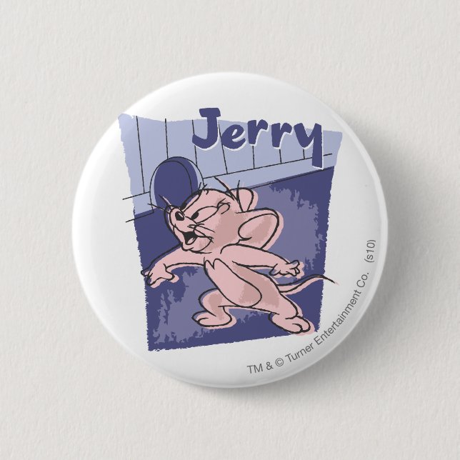 Jerry Blue Pinback Button (Front)