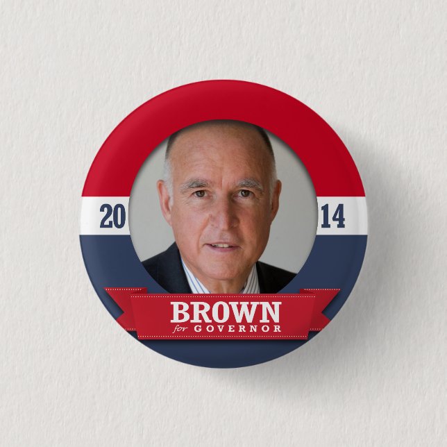 JERRY BROWN CAMPAIGN PINBACK BUTTON (Front)