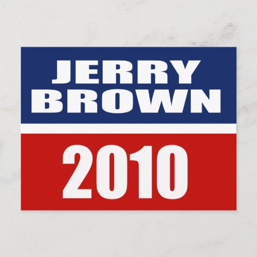 JERRY BROWN FOR GOVERNOR POSTCARD
