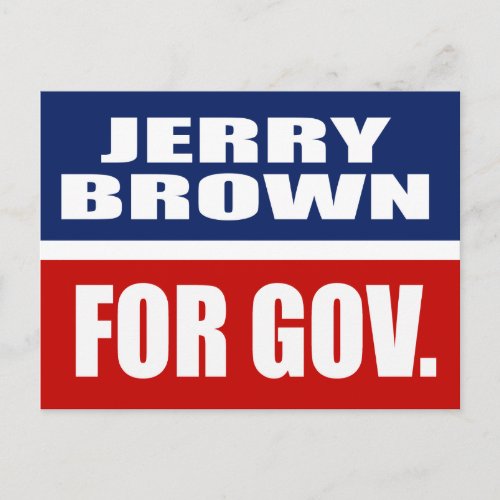 JERRY BROWN FOR GOVERNOR POSTCARD