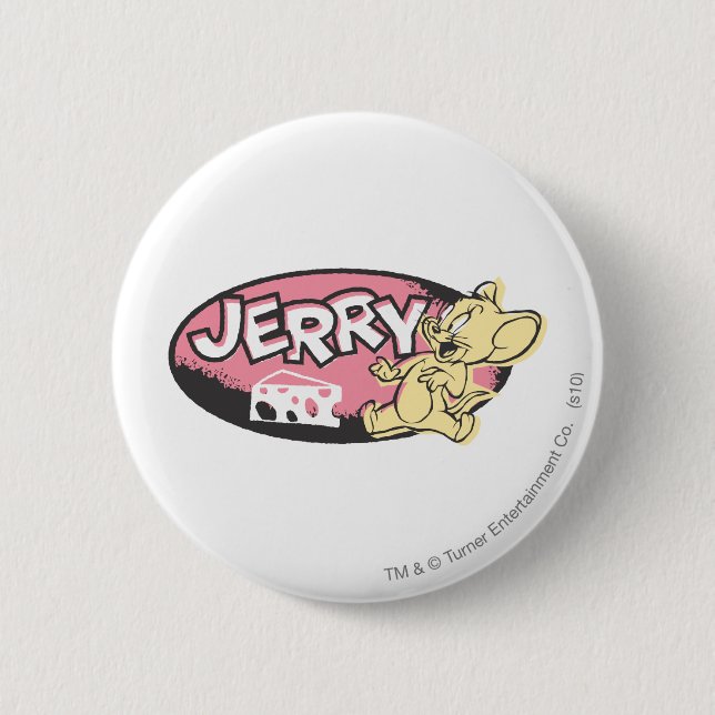 Jerry Cheese Logo Pinback Button (Front)