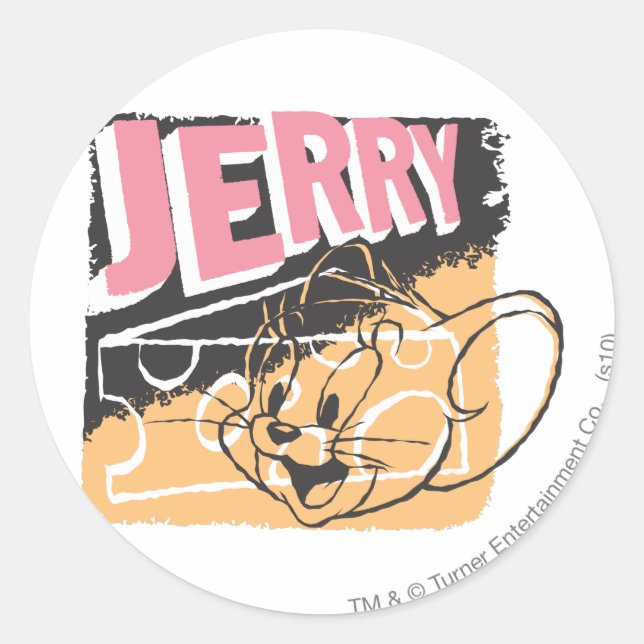 Jerry Face on Cheese Classic Round Sticker (Front)