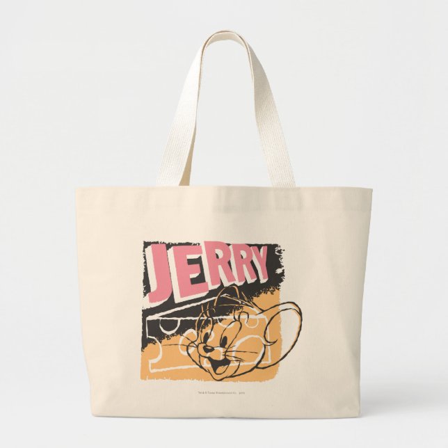 Jerry Face on Cheese Large Tote Bag (Front)