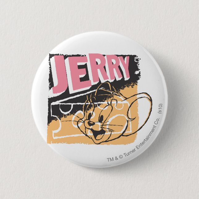 Jerry Face on Cheese Pinback Button (Front)