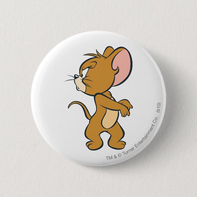 Jerry Looking Back Annoyed Button (Front)