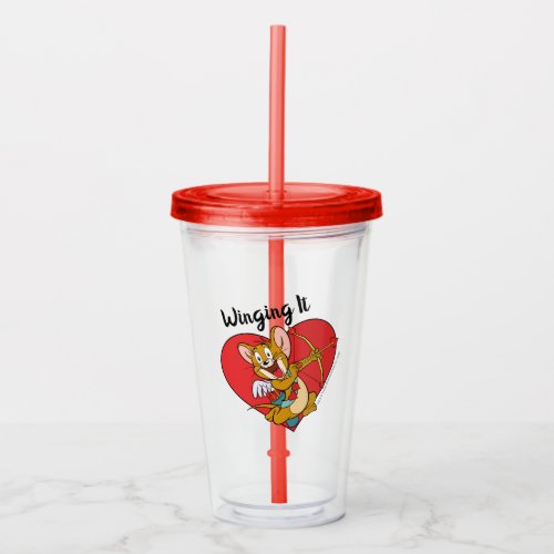 Jerry Mouse Dressed as Valentine Cupid Acrylic Tumbler