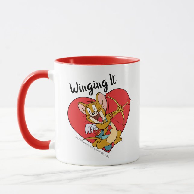 Jerry Mouse Dressed as Valentine Cupid Mug (Left)