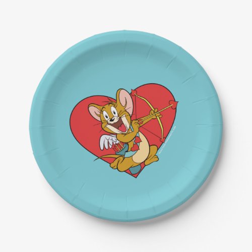 Jerry Mouse Dressed as Valentine Cupid Paper Plates