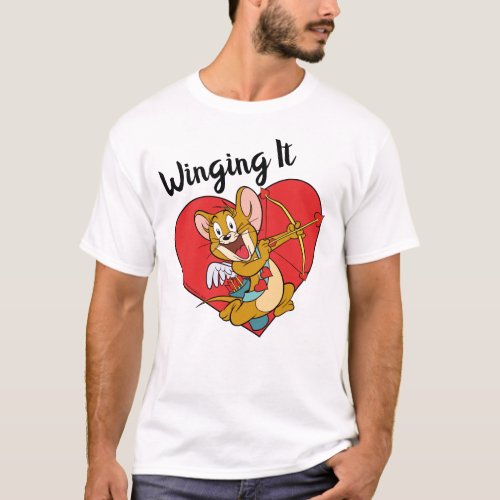 Jerry Mouse Dressed as Valentine Cupid T_Shirt