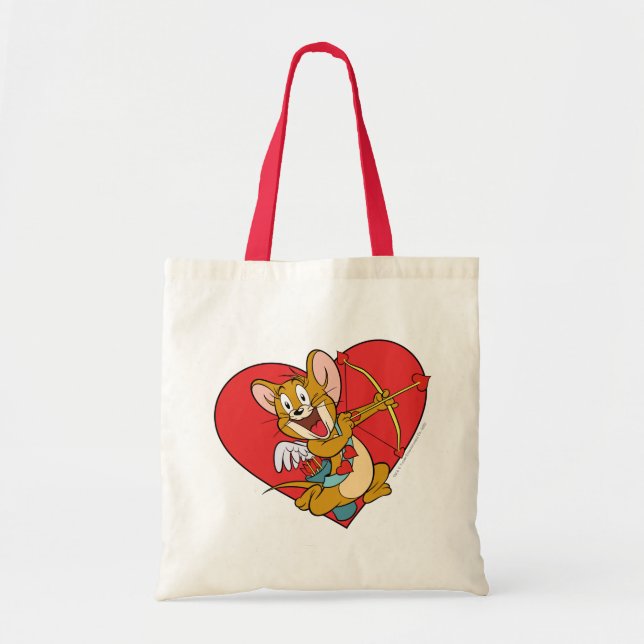 Jerry Mouse Dressed as Valentine Cupid Tote Bag (Front)