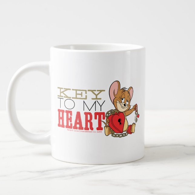 Jerry Mouse "Key To My Heart" Valentine Giant Coffee Mug (Left)