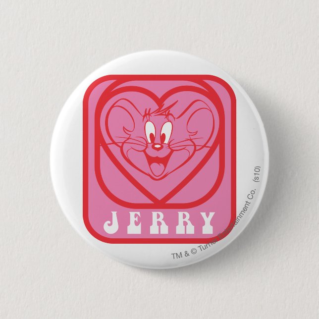 Jerry Pink Hearts Button (Front)