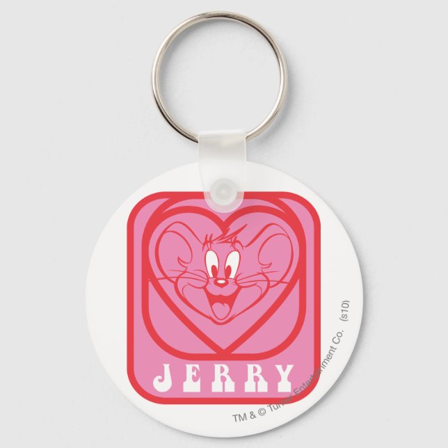 Jerry Pink Hearts Keychain (Front)