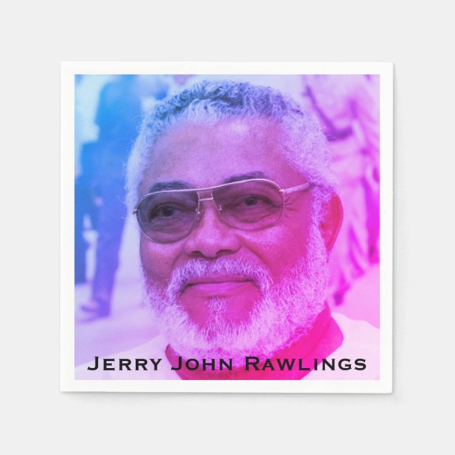 Jerry Rawlings, J.J. Rawlings, President of Ghana Napkins (Front)
