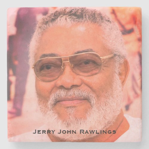 Jerry Rawlings JJ Rawlings President of Ghana Stone Coaster