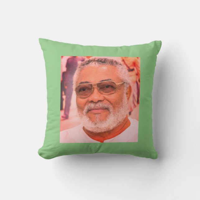 Jerry Rawlings, J.J. Rawlings, President of Ghana Throw Pillow (Front)