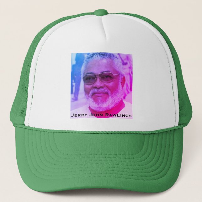 Jerry Rawlings, J.J. Rawlings, President of Ghana Trucker Hat (Front)