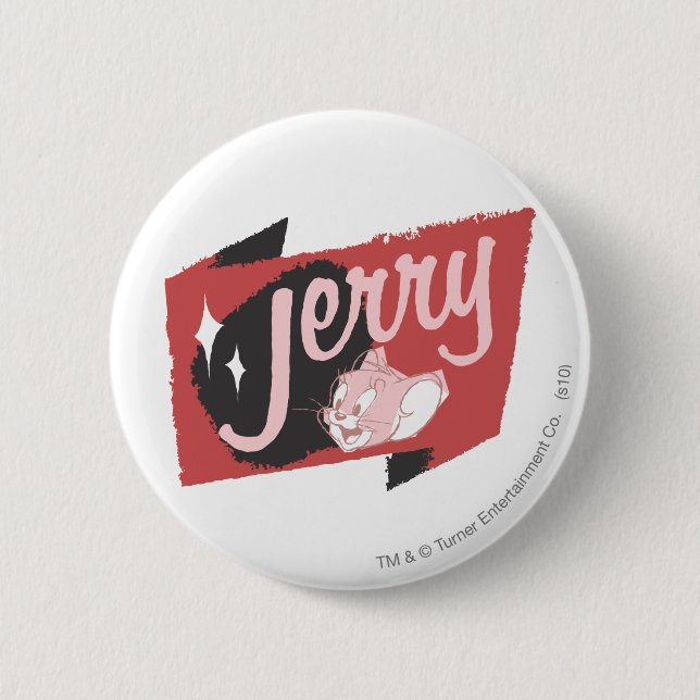 Jerry Red and Black Logo Button (Front)