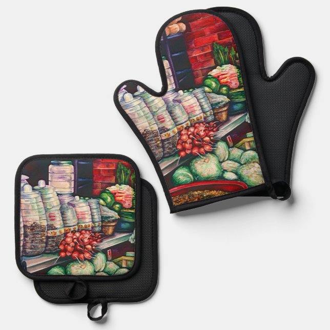 Jerry’s Jelly Jars Oven Mitt & Pot Holder Set (Front/Back)