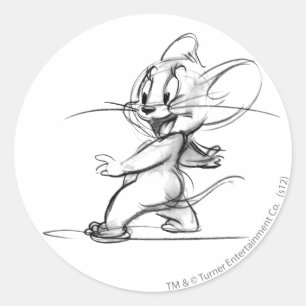 Jerry Side Sketch Classic Round Sticker