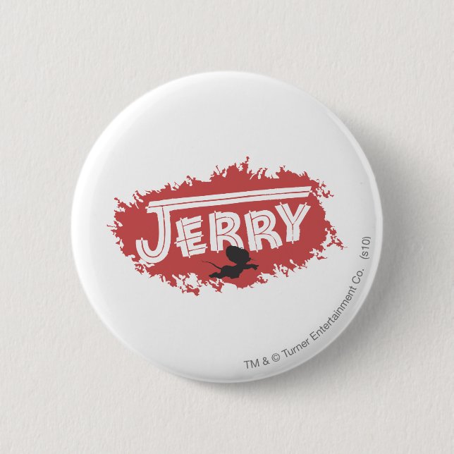 Jerry Silhouette Logo Pinback Button (Front)