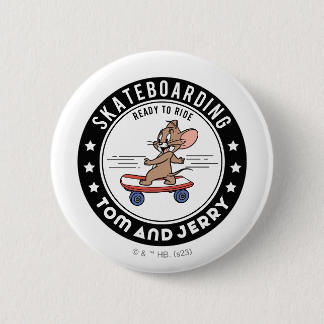 Jerry Skateboarding - Ready To Ride Button (Front)