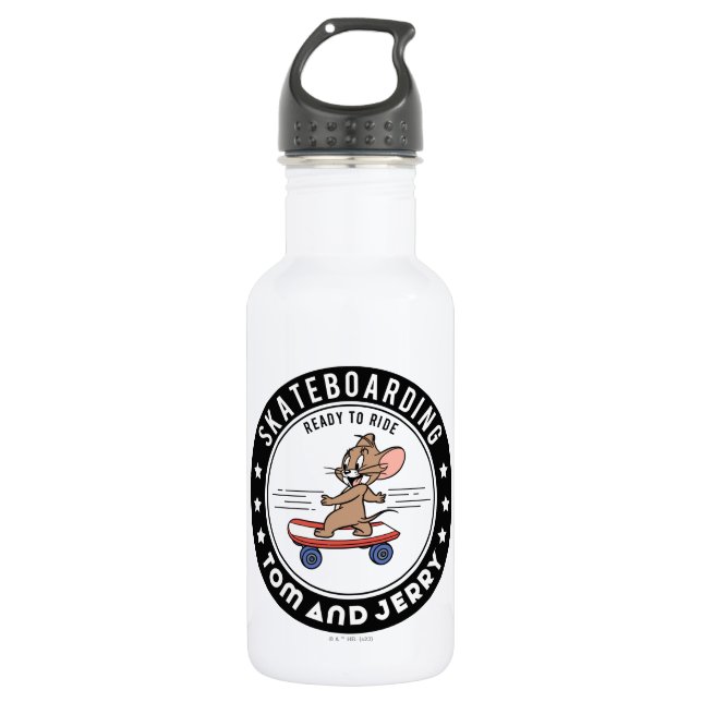 Jerry Skateboarding - Ready To Ride Stainless Steel Water Bottle (Front)