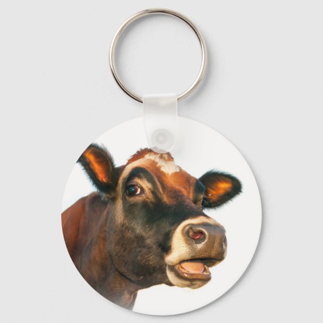 Jerse cow moo keychain (Front)