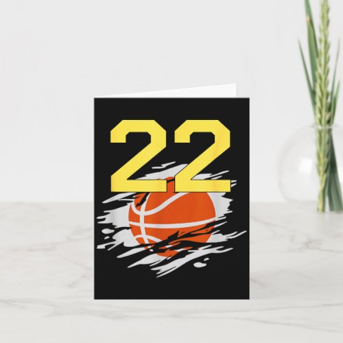 Jersey 22 Yellow Golden Basball Team Number 22 Card