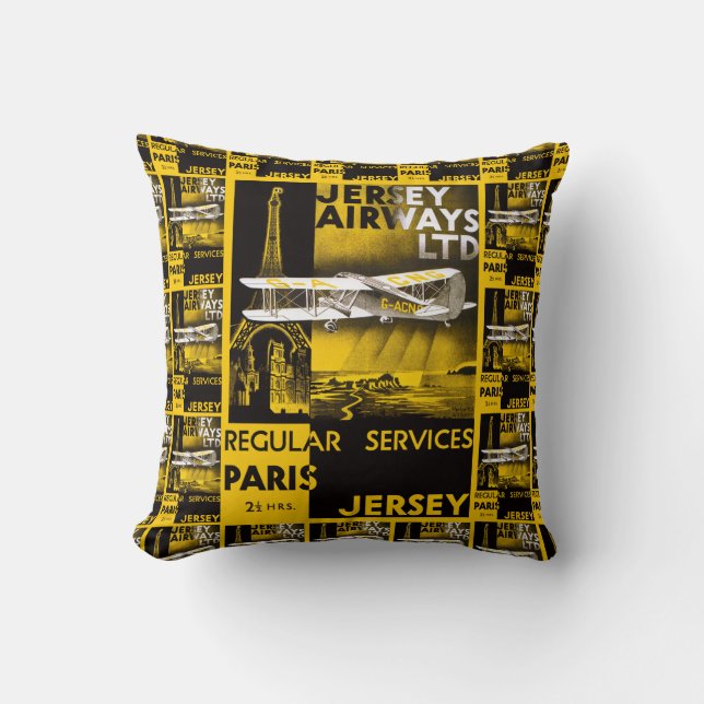 Jersey Airways Throw Pillow (Front)