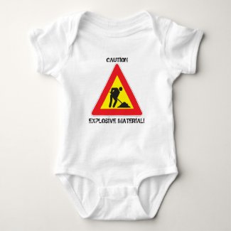Jersey Baby Bodysuit Caution Explosive Material