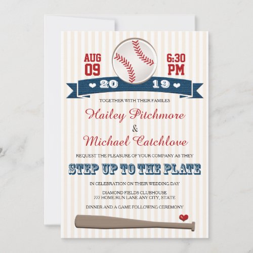 Jersey Baseball Themed Wedding Invitations