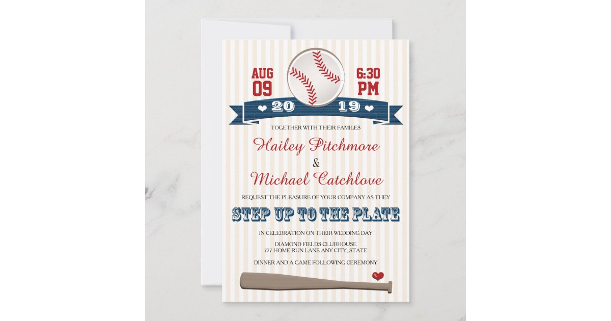 Jersey Baseball Themed Wedding Invitations | Zazzle