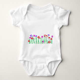 Jersey body flowers baby bodysuit