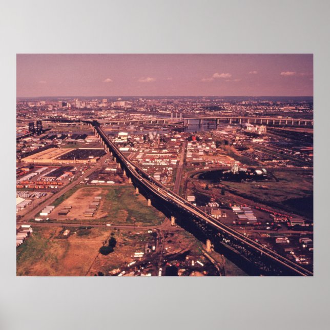 Jersey City, New Jersey, 1974, Aerial View Poster (Front)