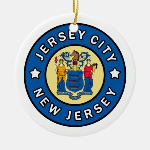 Jersey City New Jersey Ceramic Ornament