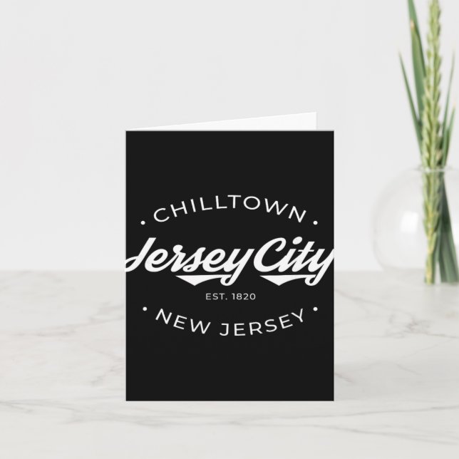 Jersey City New Jersey Chilltown - Black - Small - Card (Front)