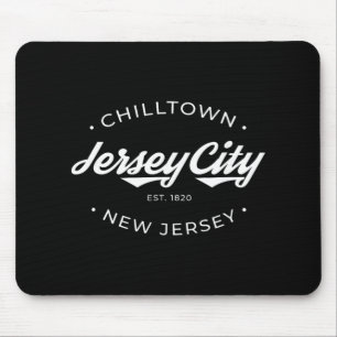 Jersey City New Jersey Chilltown - Black - Small - Mouse Pad
